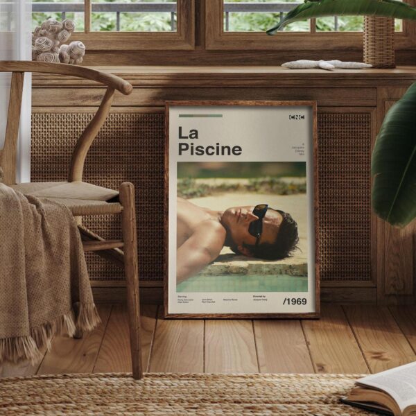 The Swimming Pool movie poster - mid-century retro artwork