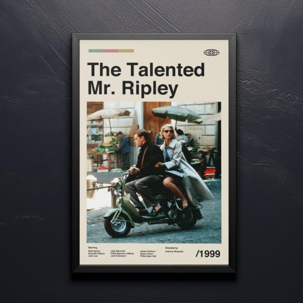 Mid-century poster of The Talented Mr. Ripley, retro artwork