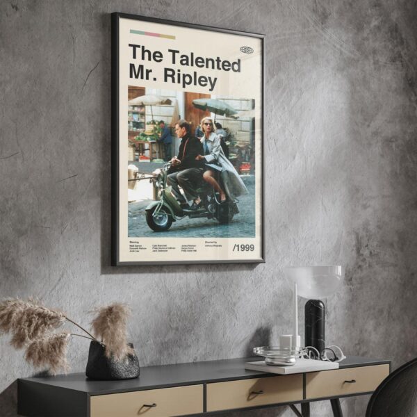 Mid-century poster of The Talented Mr. Ripley, retro artwork