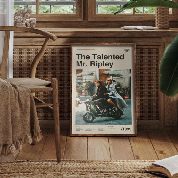 Mid-century poster of The Talented Mr. Ripley, retro artwork