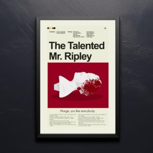 Mid-century modern movie poster featuring The Talented Mr. Ripley house