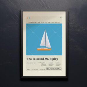 Mid-century modern style poster of The Talented Mr. Ripley movie
