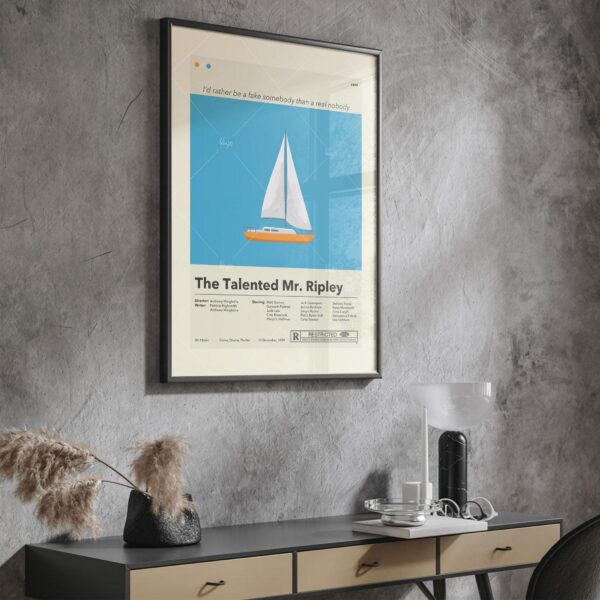 Mid-century modern style poster of The Talented Mr. Ripley movie