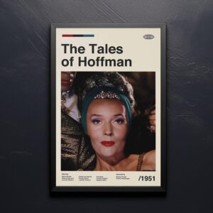 Mid-century modern poster of The Tales of Hoffmann movie advertising