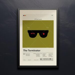Vintage mid-century modern poster of The Terminator movie