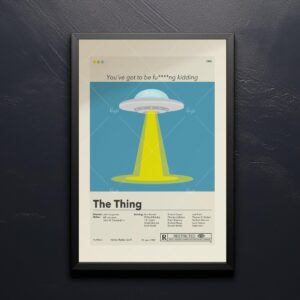 The Thing movie poster featuring mid-century modern furniture design