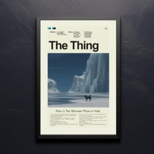 Mid-century modern style poster of The Thing movie artwork