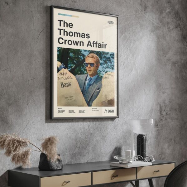 Mid-century poster of The Thomas Crown Affair movie