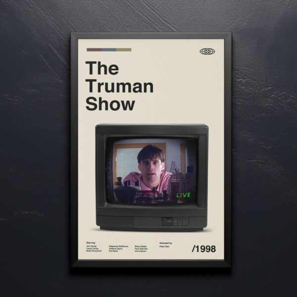 Mid-century poster of The Truman Show movie vintage print