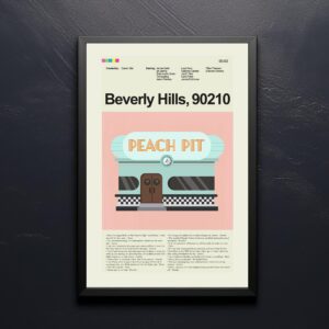 Mid-century modern poster of The Unauthorized Beverly Hills 90210 Story movie