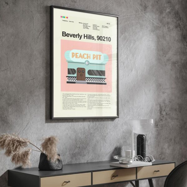 Mid-century modern poster of The Unauthorized Beverly Hills 90210 Story movie