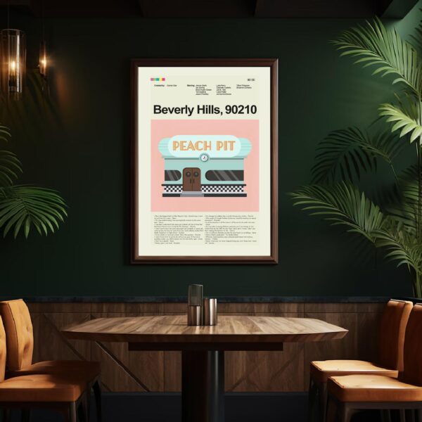 Mid-century modern poster of The Unauthorized Beverly Hills 90210 Story movie