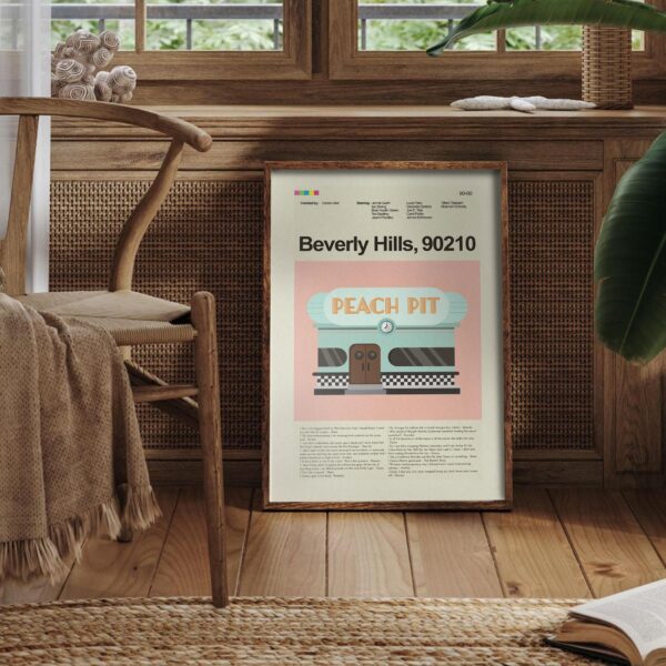 Mid-century modern poster of The Unauthorized Beverly Hills 90210 Story movie
