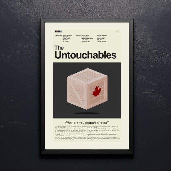 Mid-century modern poster of The Untouchables movie artwork