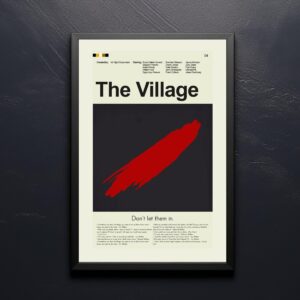 Mid-century modern poster for The Village movie from mid 20th century