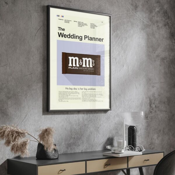 Mid-century modern poster of The Wedding Planner movie by 20th Century Studios