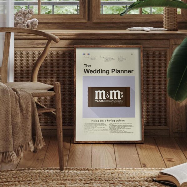 Mid-century modern poster of The Wedding Planner movie by 20th Century Studios