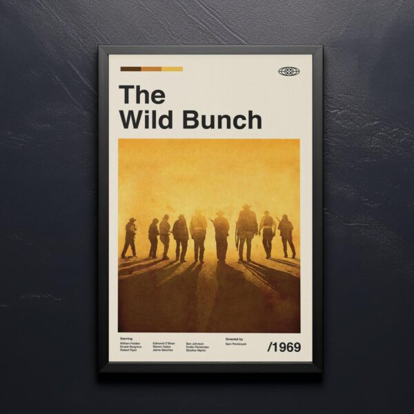 The Wild Bunch movie poster - mid-century retro artwork