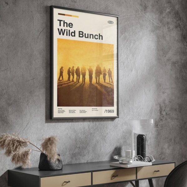 The Wild Bunch movie poster - mid-century retro artwork