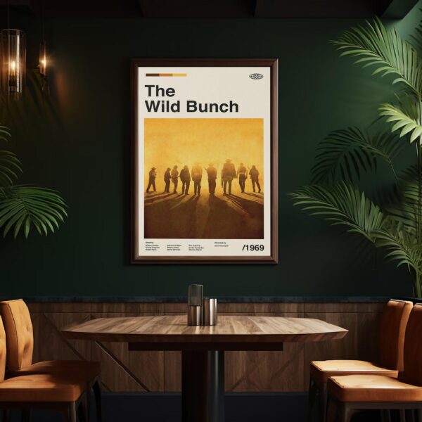 The Wild Bunch movie poster - mid-century retro artwork