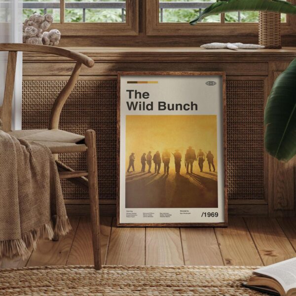 The Wild Bunch movie poster - mid-century retro artwork