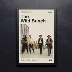 The Wild Bunch mid-century poster art for vintage wall decor