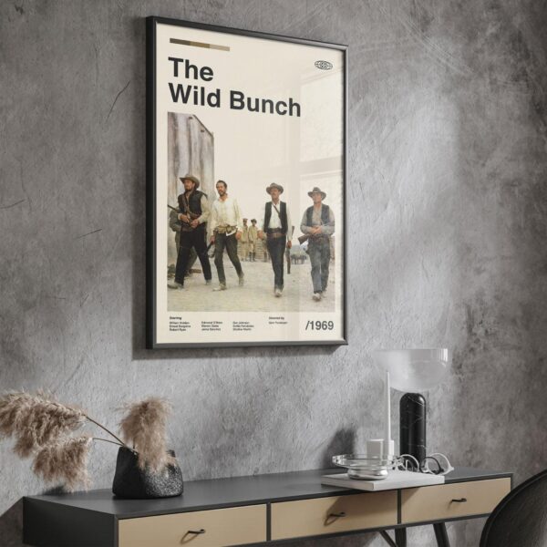 The Wild Bunch mid-century poster art for vintage wall decor