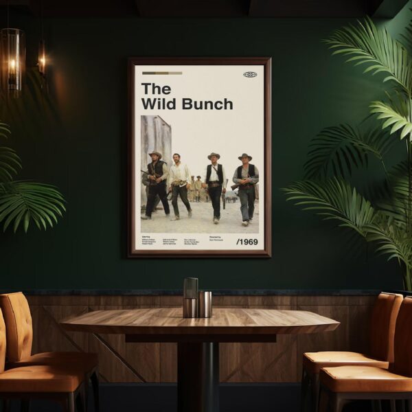 The Wild Bunch mid-century poster art for vintage wall decor