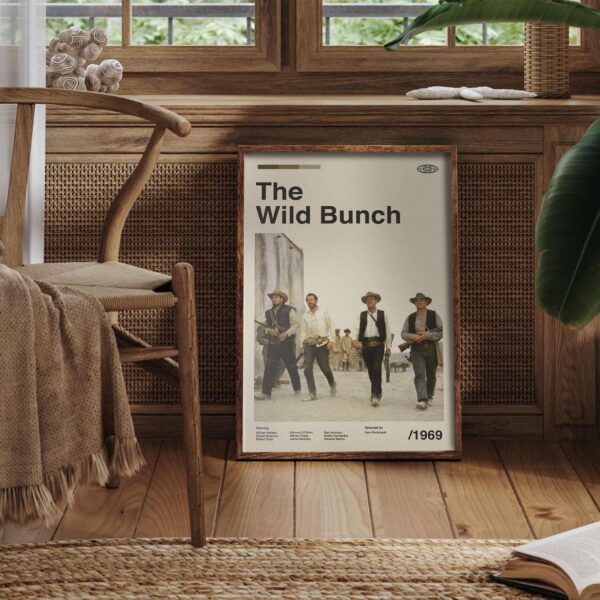 The Wild Bunch mid-century poster art for vintage wall decor