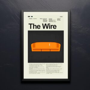Mid-century modern graphic design poster of The Wire movie
