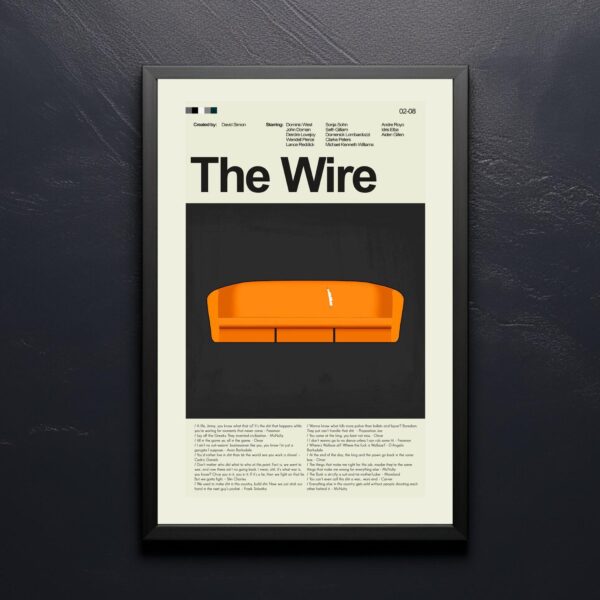 Mid-century modern graphic design poster of The Wire movie