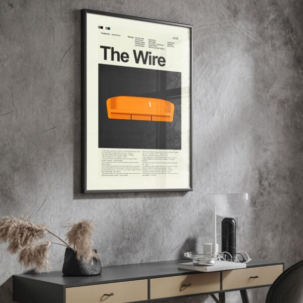Mid-century modern graphic design poster of The Wire movie