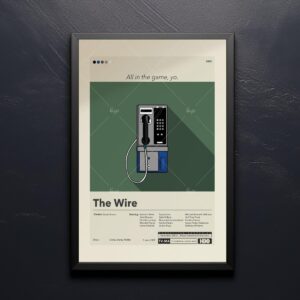 Mid-century modern style poster of The Wire movie with minimalist design