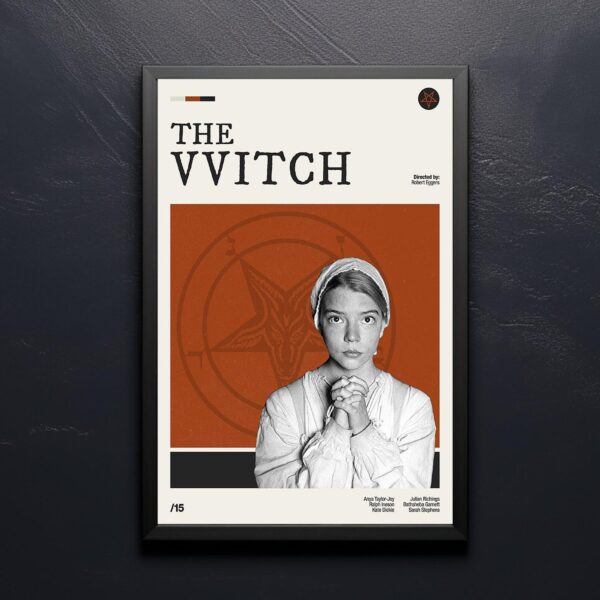 The Witch movie poster - mid-century poster with retro design