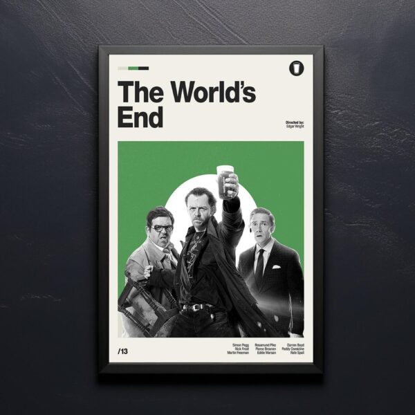 Mid-century poster of The World's End movie artwork