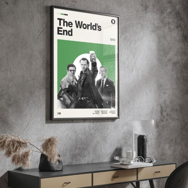 Mid-century poster of The World's End movie artwork
