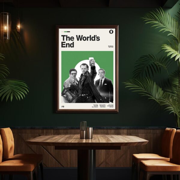 Mid-century poster of The World's End movie artwork