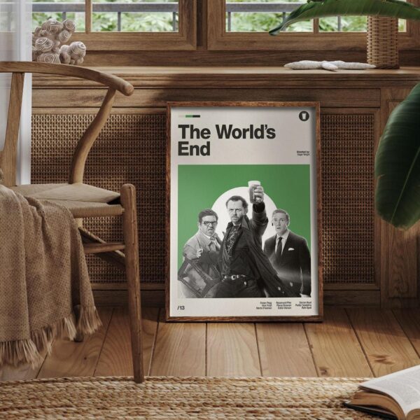 Mid-century poster of The World's End movie artwork