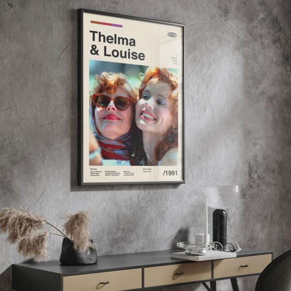 Thelma & Louise mid-century poster retro artwork