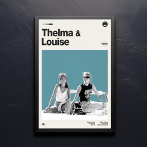 Thelma & Louise mid-century poster, retro movie artwork