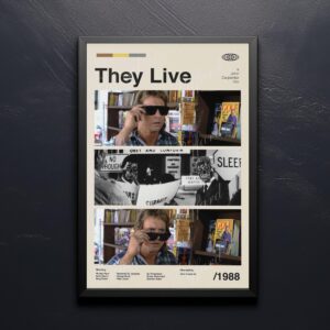 Large mid-century modern movie poster for They Live film