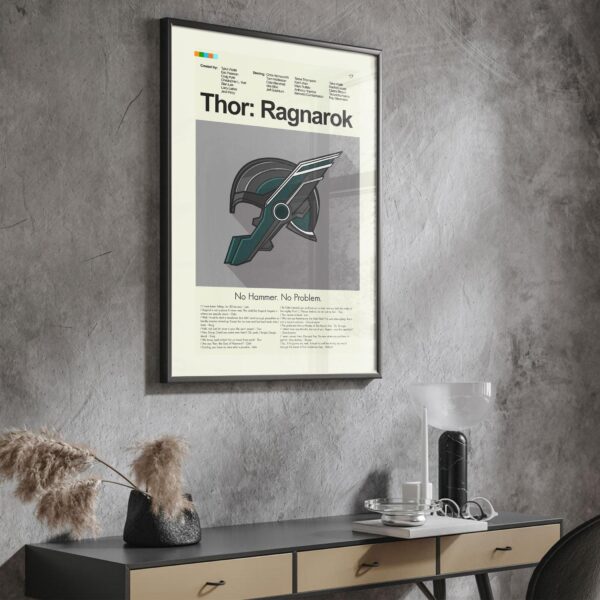 Mid-century modern style Thor: Ragnarok movie poster art