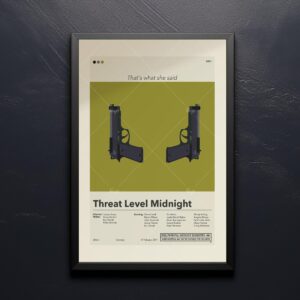 Mid-century modern poster of Threat Level Midnight The Movie movie
