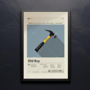 Large mid-century modern poster of Three Old Boys movie artwork