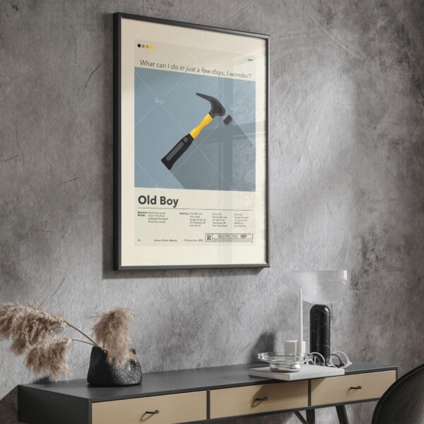 Large mid-century modern poster of Three Old Boys movie artwork