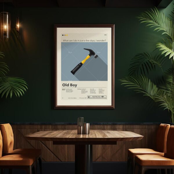 Large mid-century modern poster of Three Old Boys movie artwork