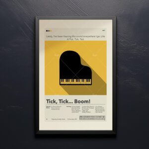 Mid-century modern poster of tick, tick... BOOM! movie artwork