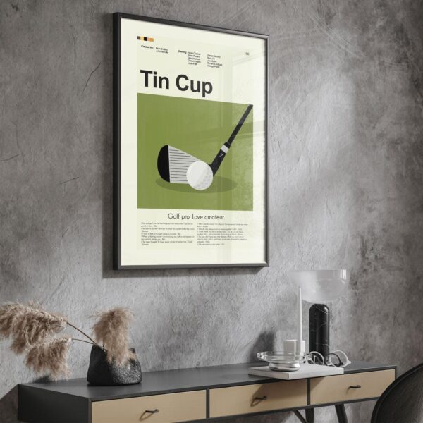 Tin Cup vintage mid century modern movie poster art