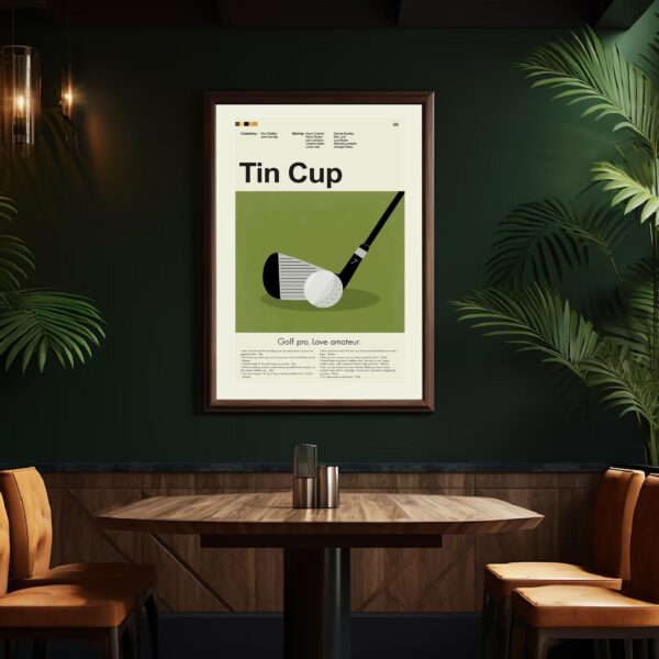 Tin Cup vintage mid century modern movie poster art