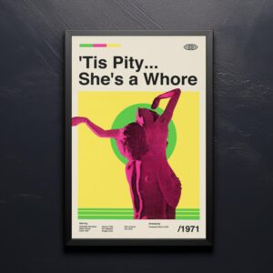 Mid-century modern movie poster for Tis Pity She's a Whore by 20th Century Studios